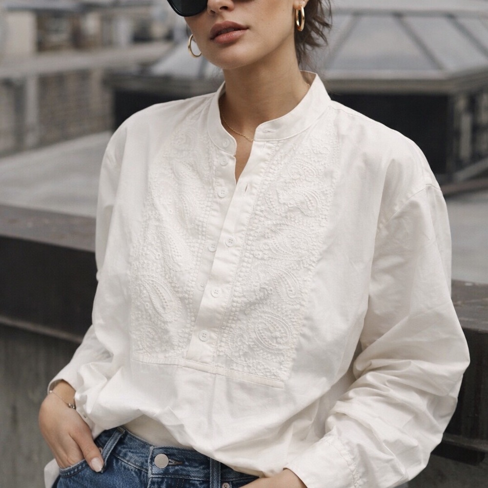 White Embroidered Blouse